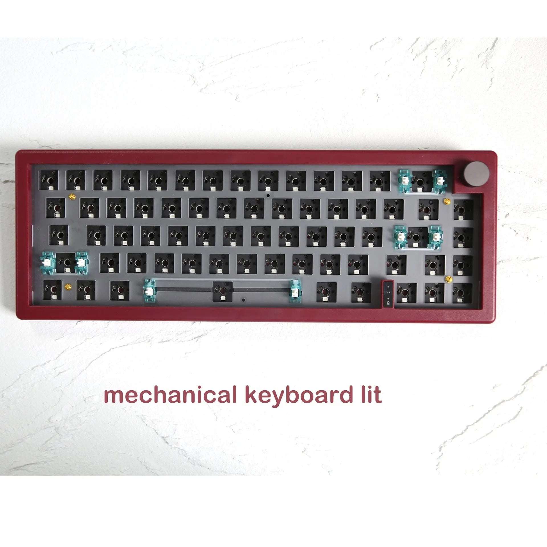 DIY hot-swappable RGB backlit mechanical keyboard kit in multiple colours with USB cable