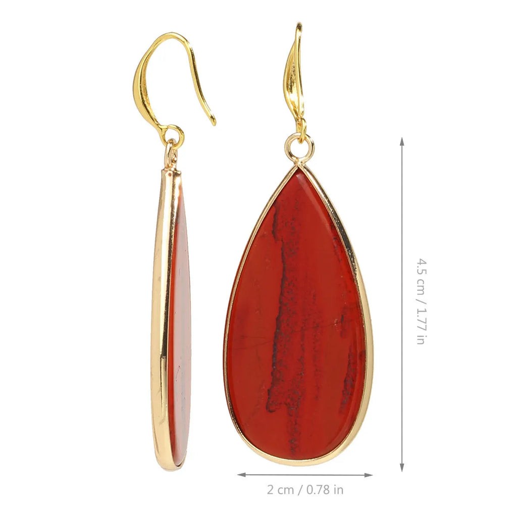 Vintage style women's stone drop earrings with long water design in five colour options