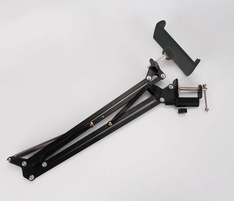 10cm folding phone tablet stand in black colour showing adjustable height feature