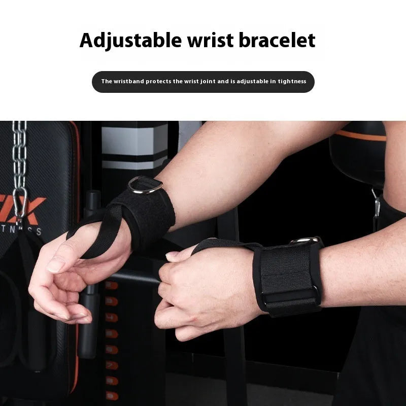 TPE elastic fitness resistance band with red, blue, black, and green colour sleeves indicating different pound ratings.
