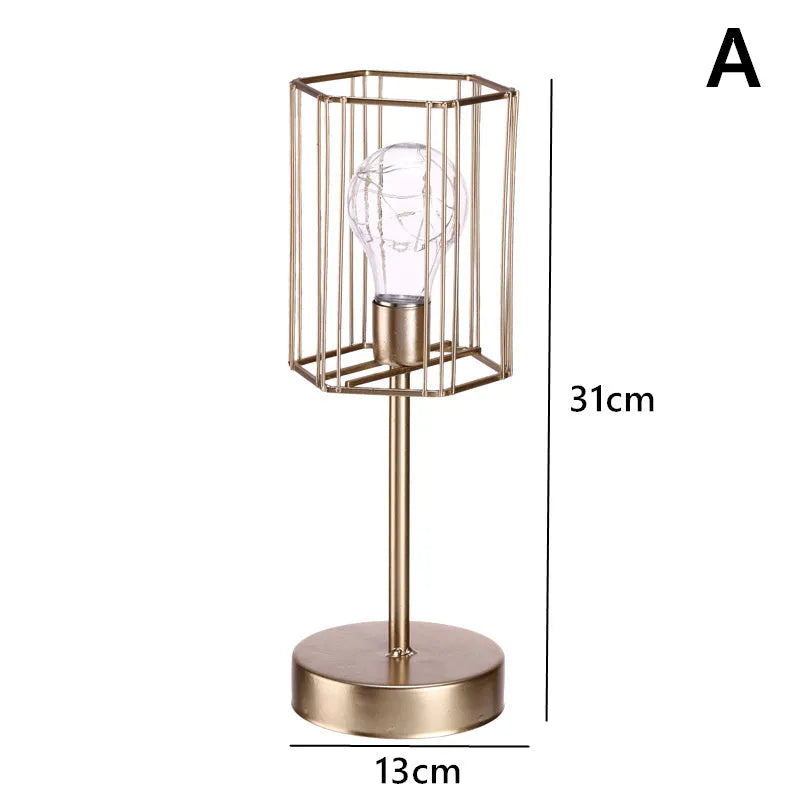 Geometric light bulb candle pendulum ornament in iron with electroplated finish