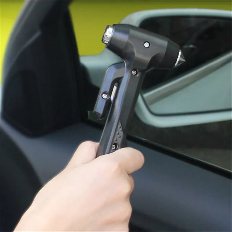 Window breaker safety hammer with ABS body and high carbon steel tip in red colour