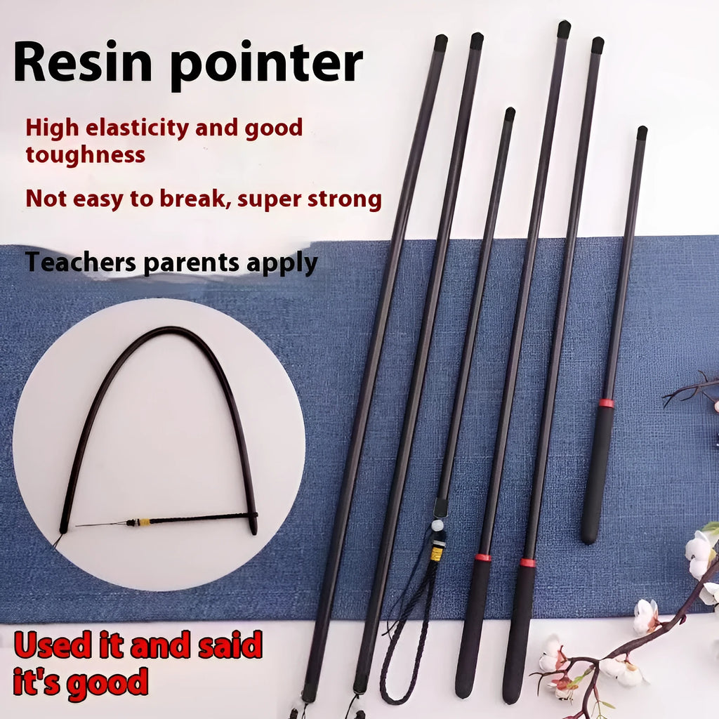 Close-up of a solid resin pointer for measuring tapes on technical drawings.