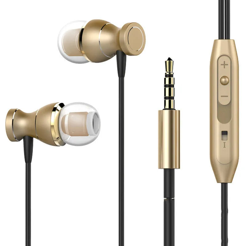 In-ear subwoofer headphones with 3.5mm plug and 1.2m cable in choice of four colours