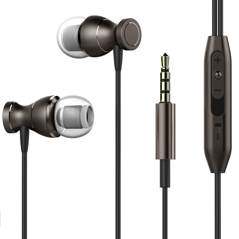 In-ear subwoofer headphones with 3.5mm plug and 1.2m cable in choice of four colours