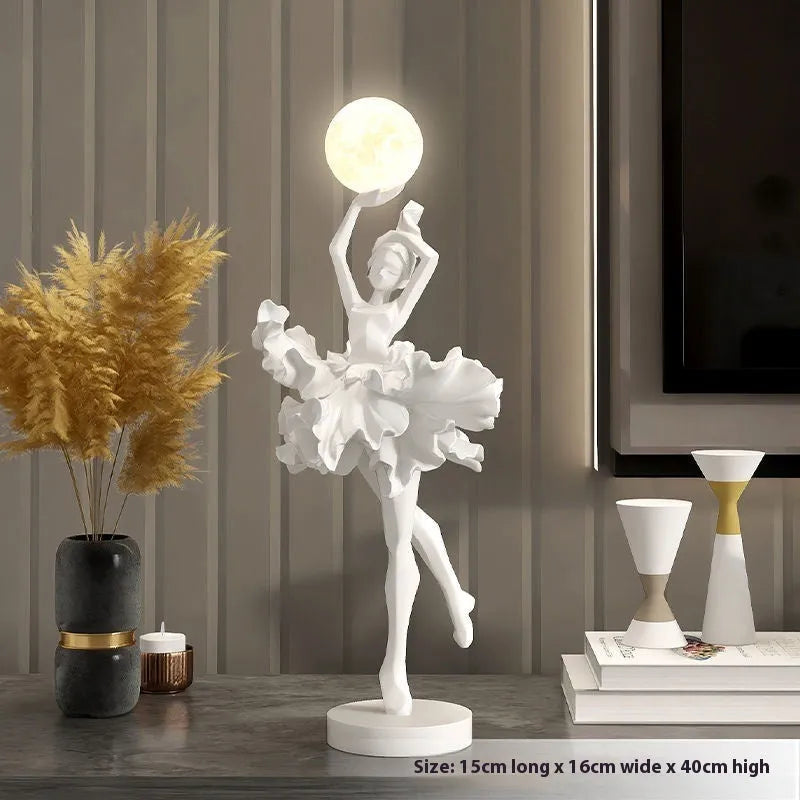 Small resin night lamp ornament with USB charging in four colour options