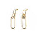 Geometric sterling silver needle colour hoop earrings for women with an alloy construction.