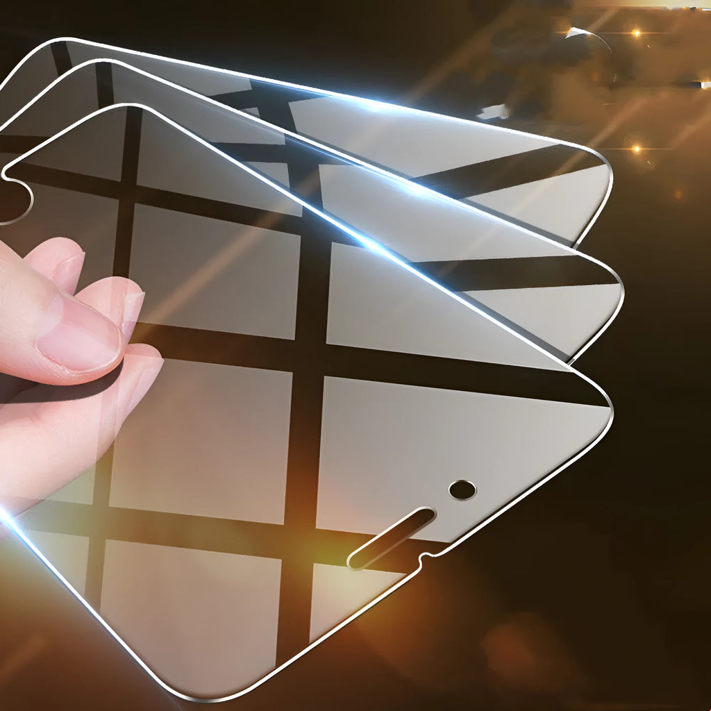 Transparent tempered glass screen protector for iPhone with anti-fingerprint surface