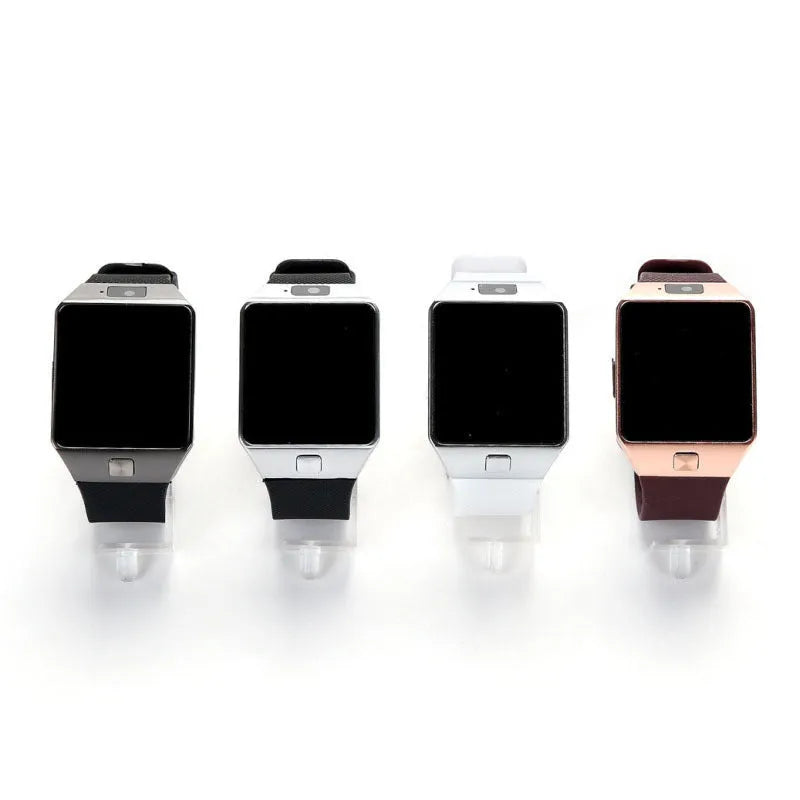 Black Bluetooth smart watch with 1.44-inch touch screen on a wrist, showing time display.