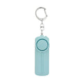 Girls personal safety alarm with keychain attachment in various colours showing compact dimensions