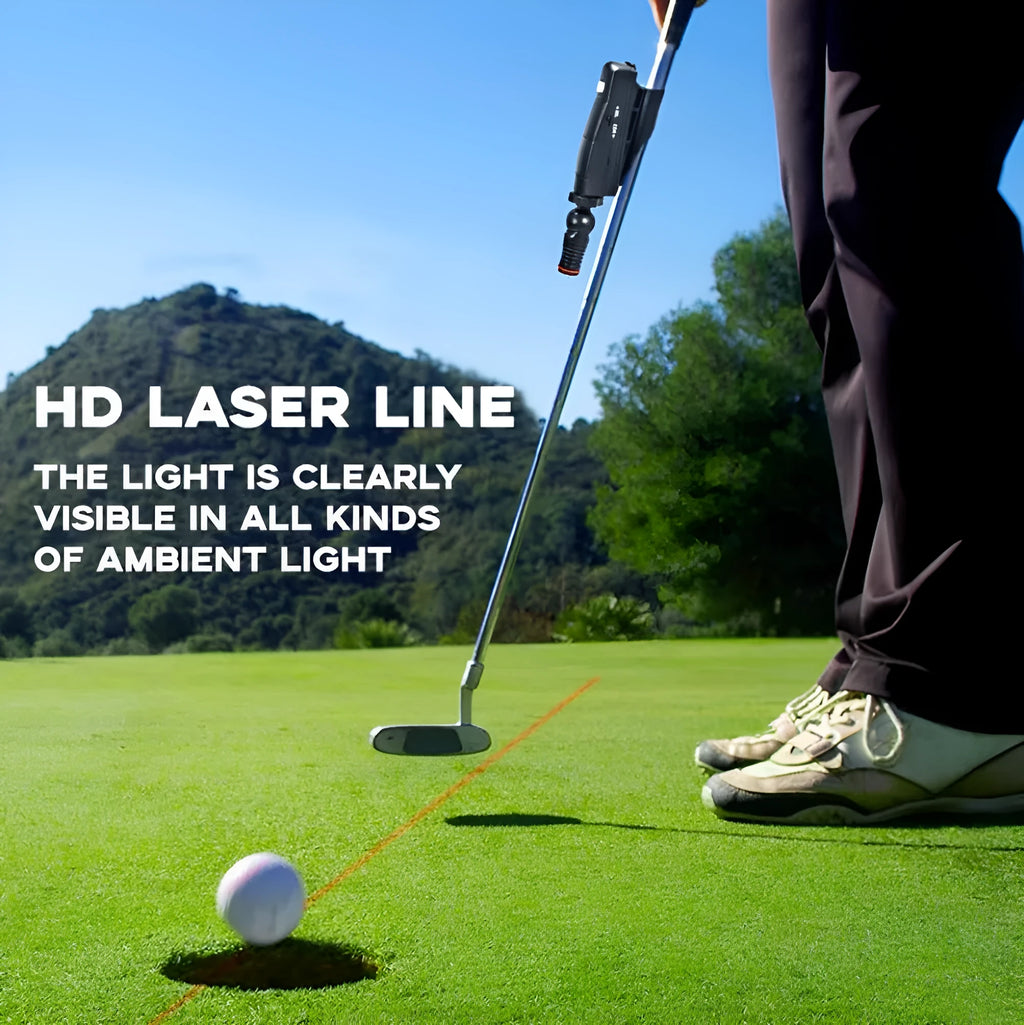 Black golf laser aiming instrument for putting alignment practice