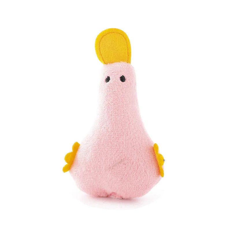 Colourful duck plush pet toy with catnip and squeaker for dogs and cats