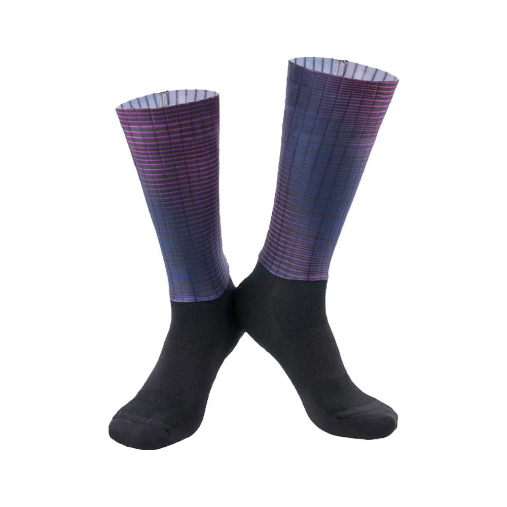 Athletic sports socks in orange, black, purple, white, grey or dark blue colours