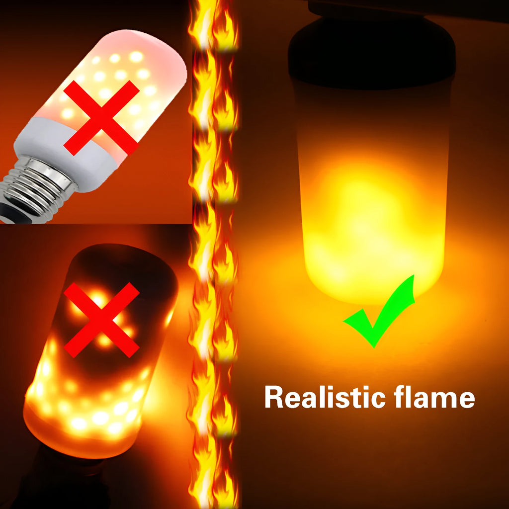 Atmosphere decorative flame effect LED lamp showing realistic fire flickering emulation
