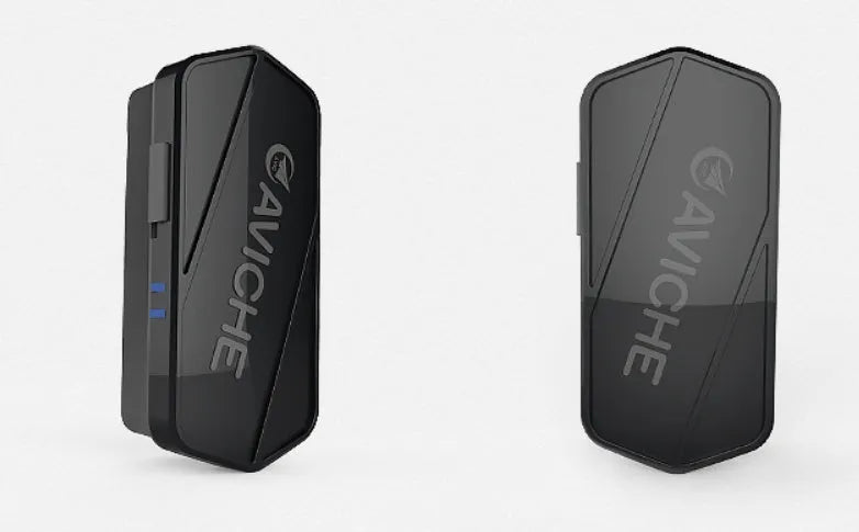 Black plastic air purifier necklace unit showing front view with dimensions 80mm long by 37mm wide.