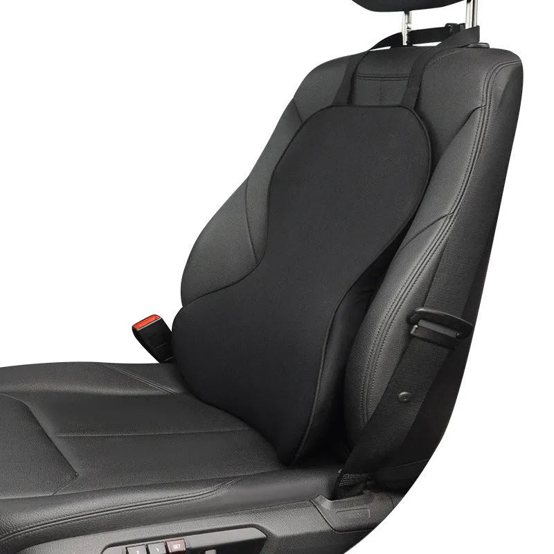 Memory cotton car lumbar support cushion with polyester cover in solid colour