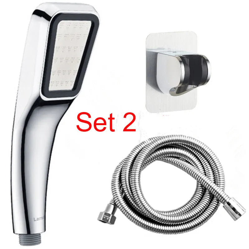 Orange hand-held pressurised shower set with rain function for home bathrooms