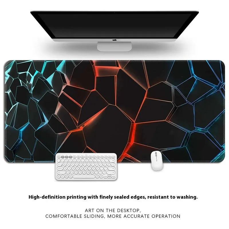 Thickened overlock computer keyboard table mat with natural rubber non-slip surface and thermal transfer pattern