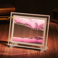 Geometric quicksand painting glass ornament in black and white colour combinations with polished surface