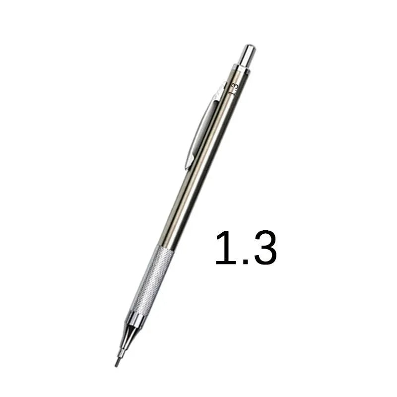 Metal automatic mechanical pencil with 0.5mm to 2.0mm lead size options