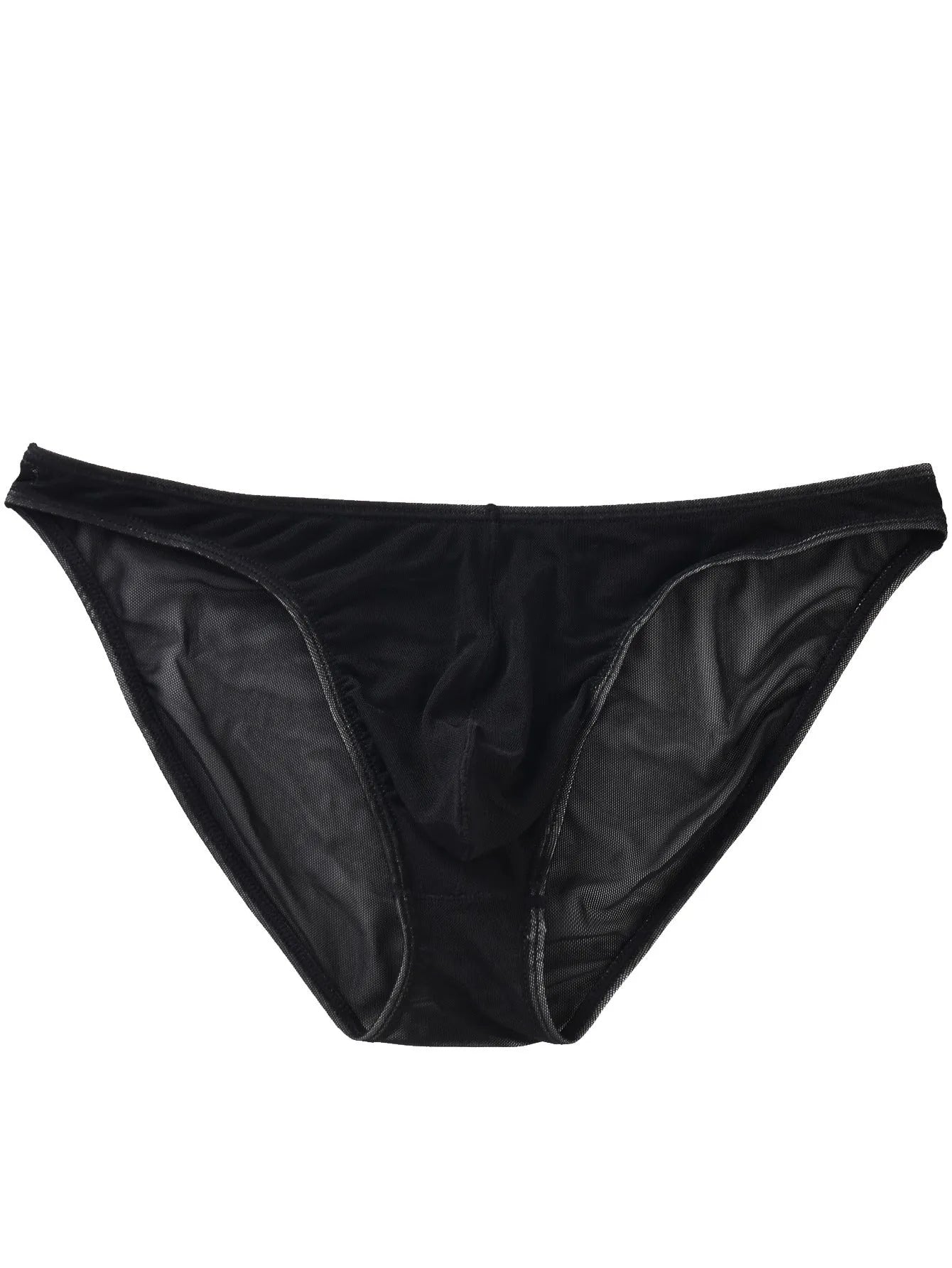 Man wearing black low waist ice silk nylon shorts with quick-drying fabric
