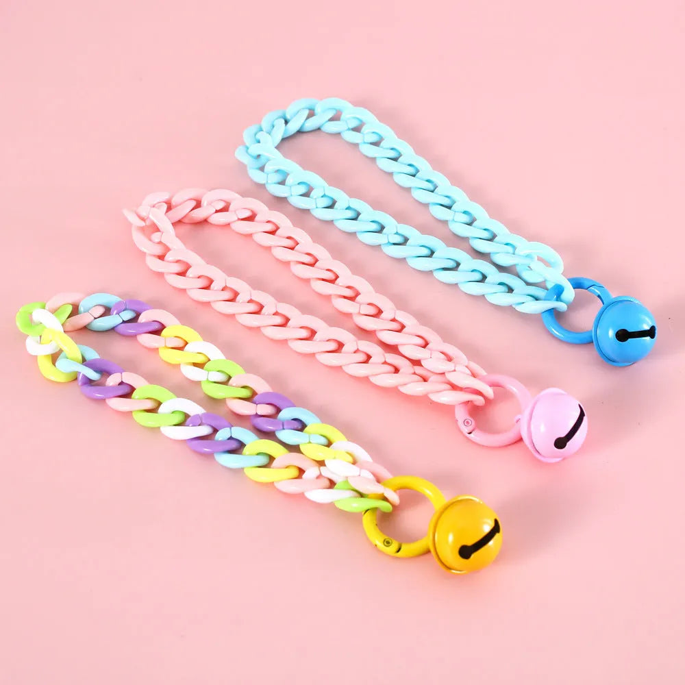 Macaron colour plastic pet collar for cats dogs rabbits with S and M size options