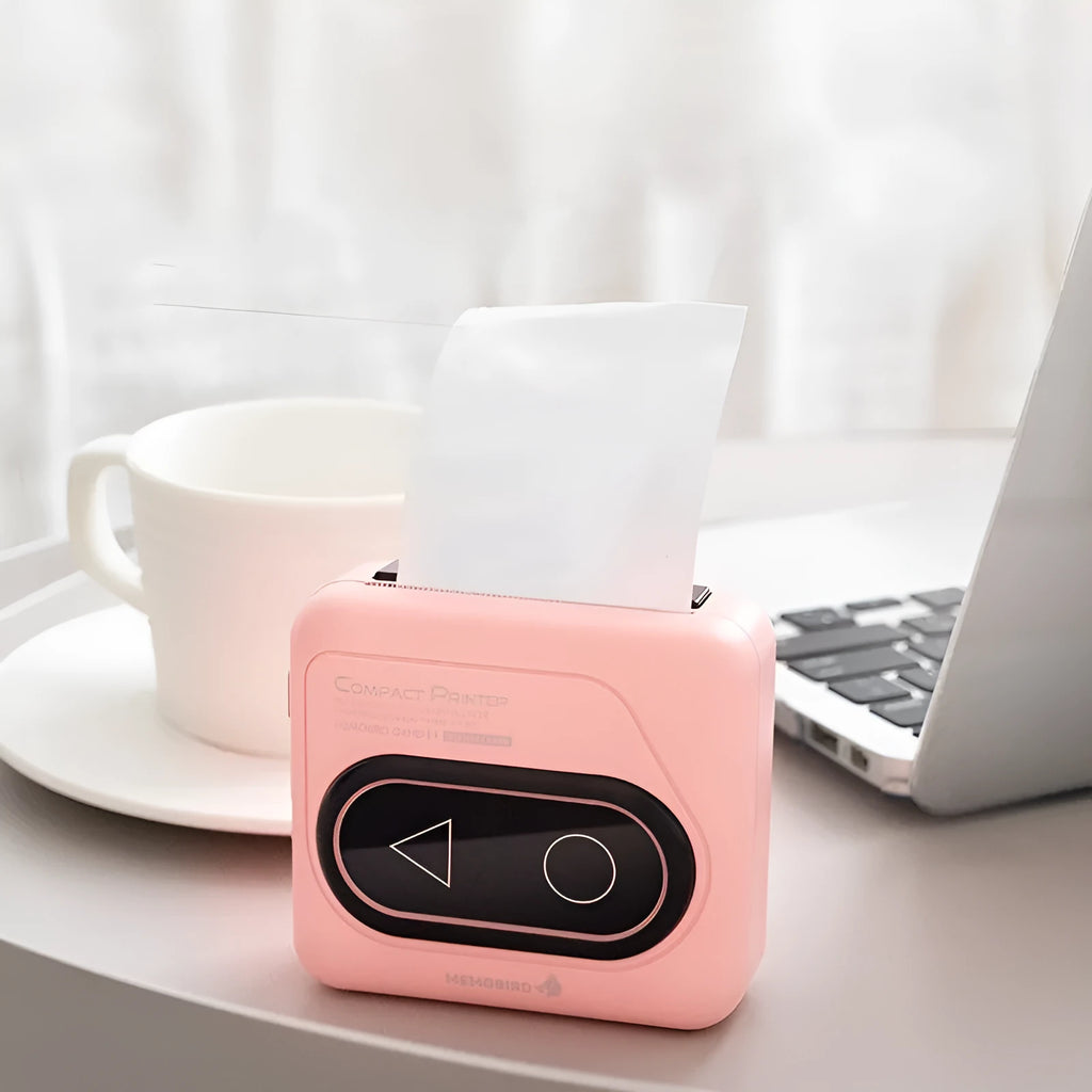 Compact Bluetooth thermal mini printer in avocado green colour for mobile phone wireless printing