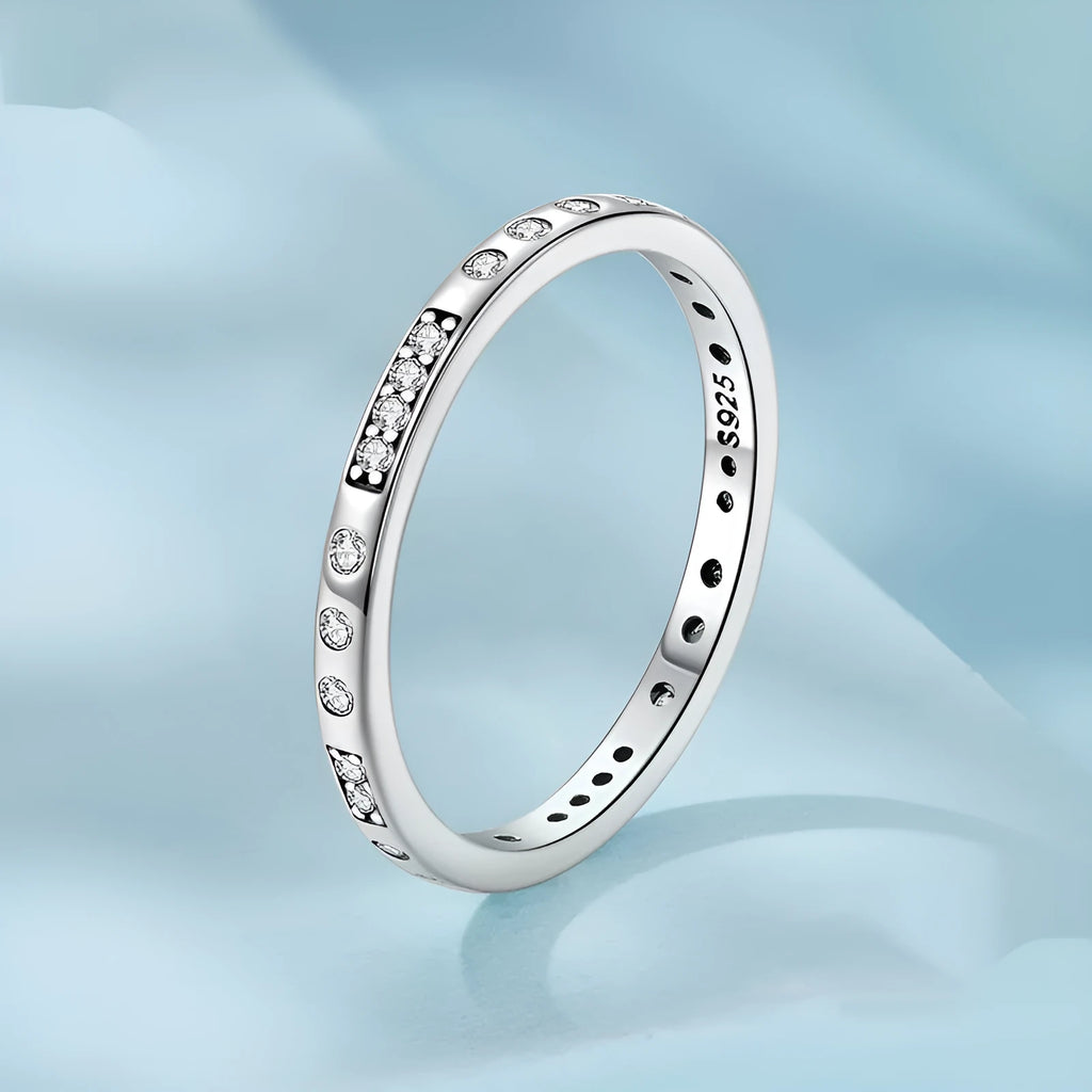 Moss Password I Love You silver ring with oxidised black finish, showing the engraved text.