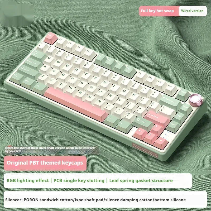 Wireless mechanical keyboard with Bluetooth connectivity showing multiple colour and switch options