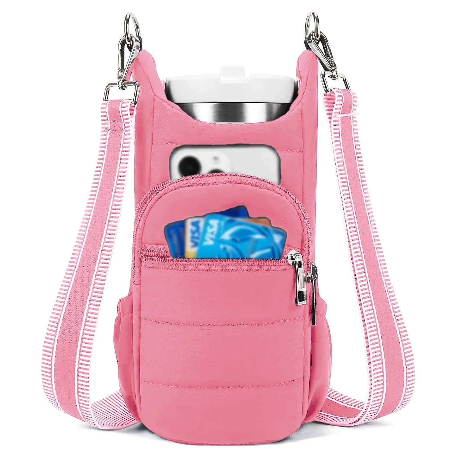 Cycling water bottle bag in cloth construction with modern design for bicycle placement