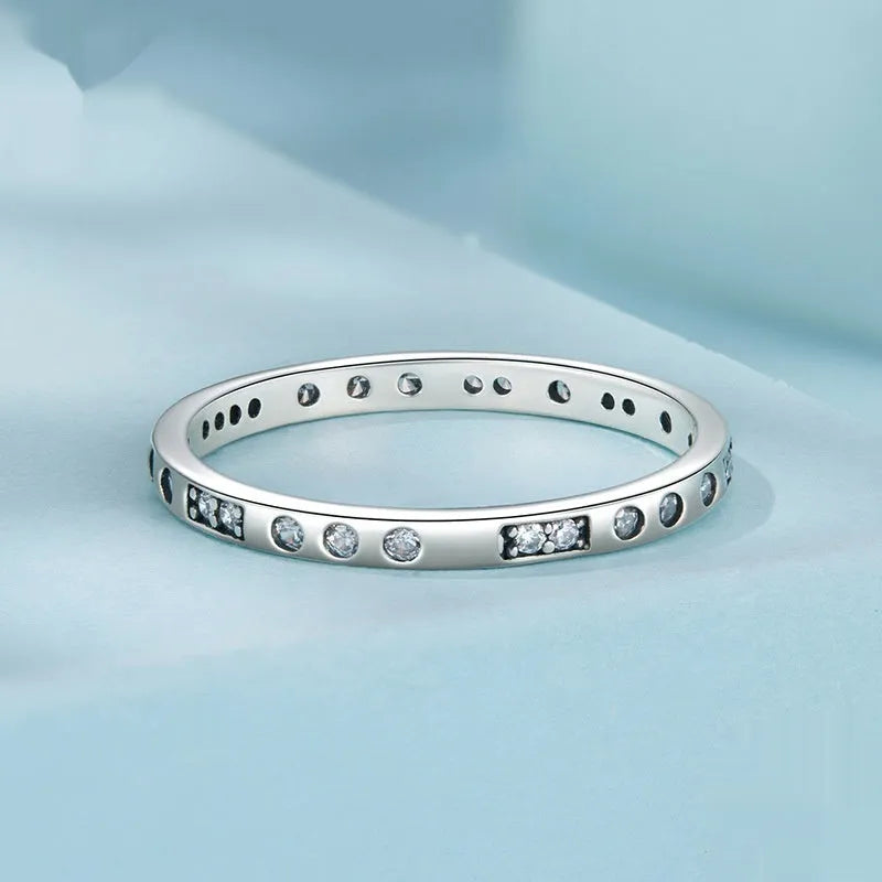 Moss Password I Love You silver ring with oxidised black finish, showing the engraved text.