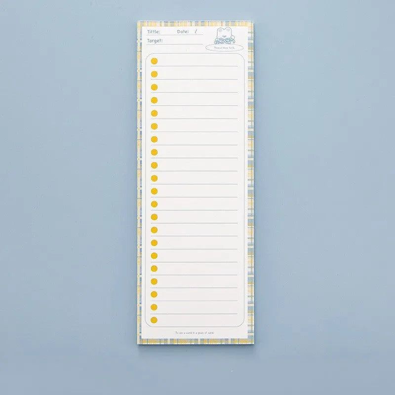 Cartoon sticky note notepad in plastic box showing bear design, 90mm by 248mm