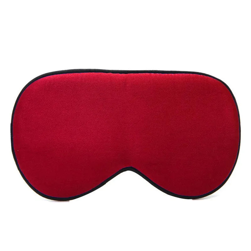 Double-sided mulberry silk eye mask in multiple colours, showing embroidery and print detail.