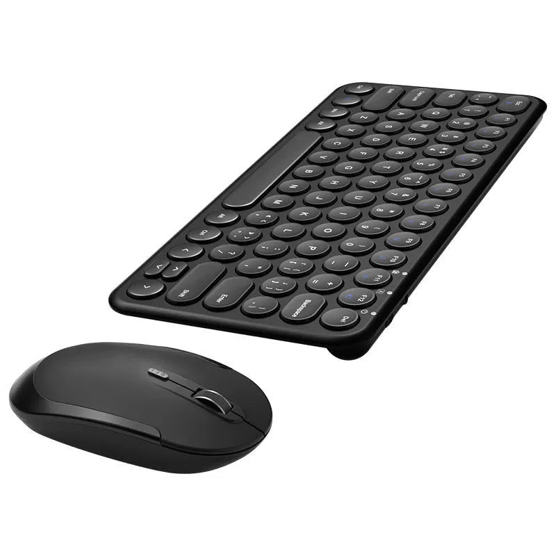 Mute ultra-thin wireless keyboard and mouse set in white, black, or pink keypad colours