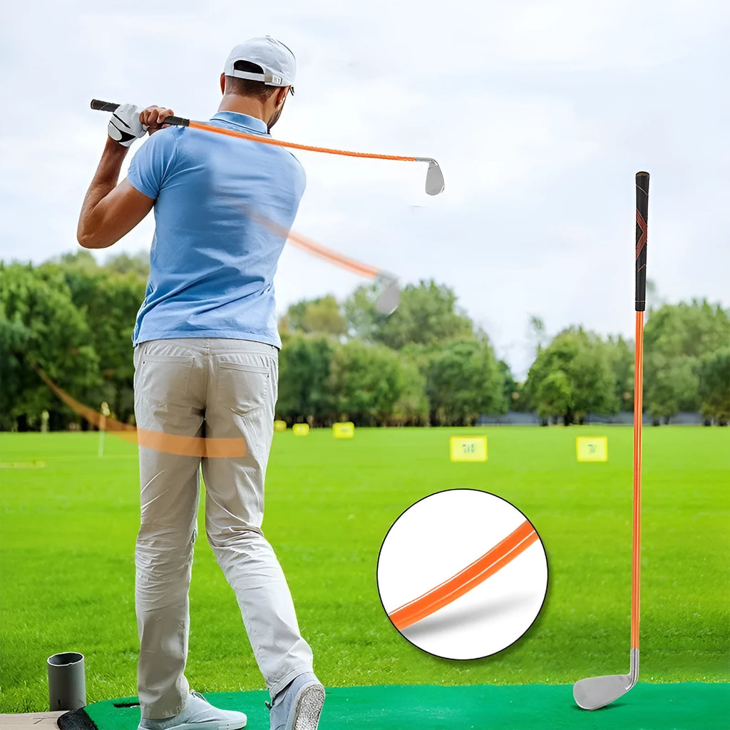 Golf swing trainer soft iron club 38.5cm in orange for practice