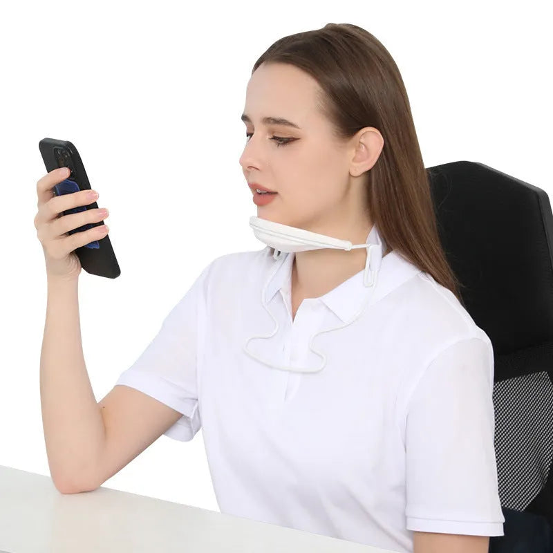 White PP plastic neck brace for shoulder and cervical spine support.