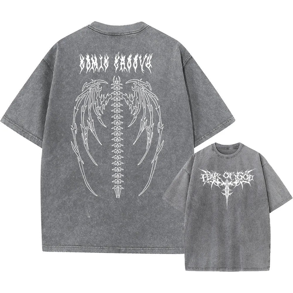Men's oversized cotton T-shirt with drop shoulder sleeves in casual loose fit