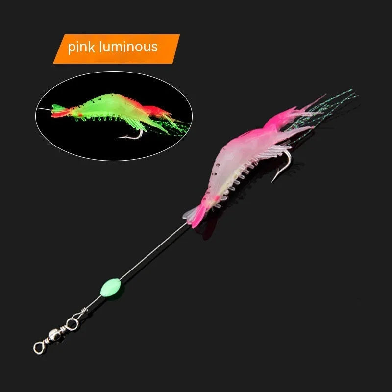 Luer soft fishing lure with hook in assorted colours including luminous variants