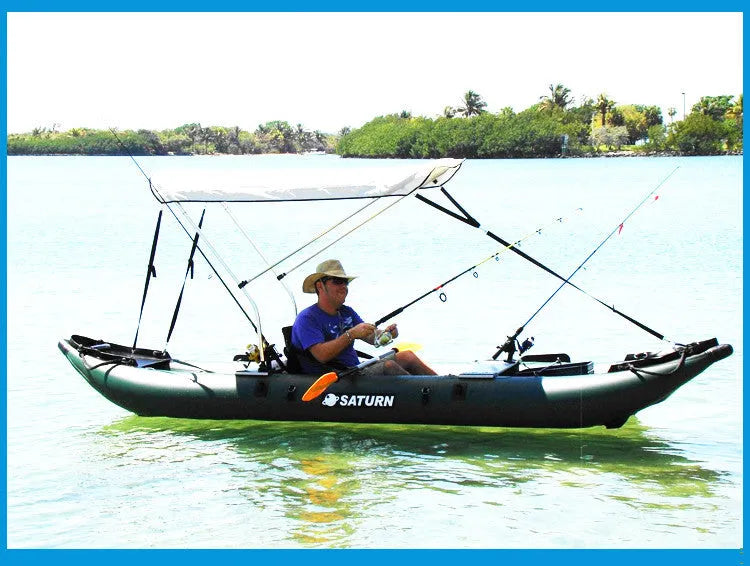 Black nylon plastic fishing rod holder with aluminium G clamp mount on boat rail, 360 degree adjustable, locking screw