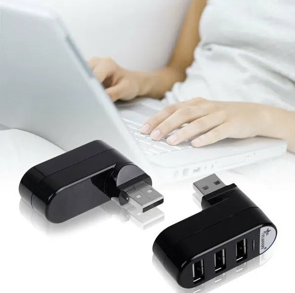 USB 2.0 hub splitter with multiple ports in black and white colour options