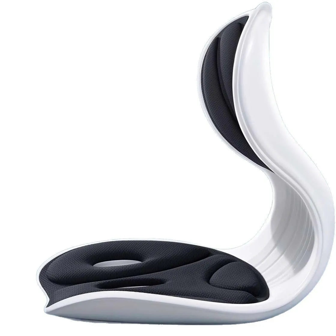 Japanese style waist support cushion in grey solid colour with lumbar contour design
