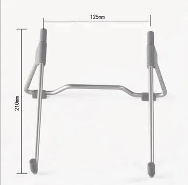 Grey aluminium alloy and engineering plastic foldable laptop and mobile phone stand with adjustable angles