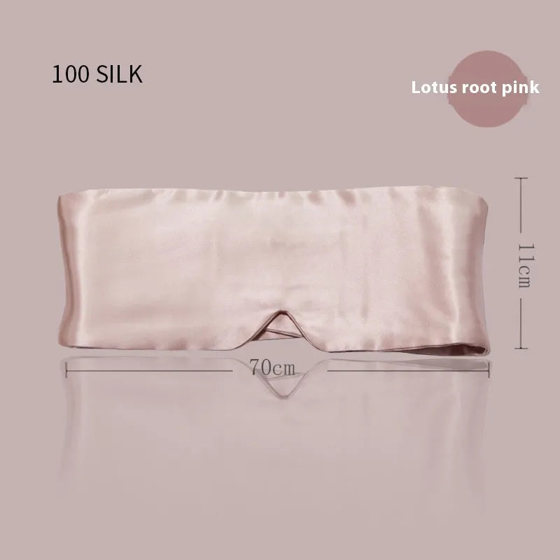 Mulberry silk sleep eye mask shown in multiple colours including black, champagne gold, and navy blue.