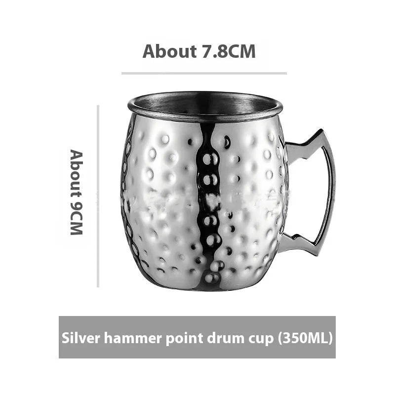 Stainless steel Moscow mule cup with copper plating in metallic finish