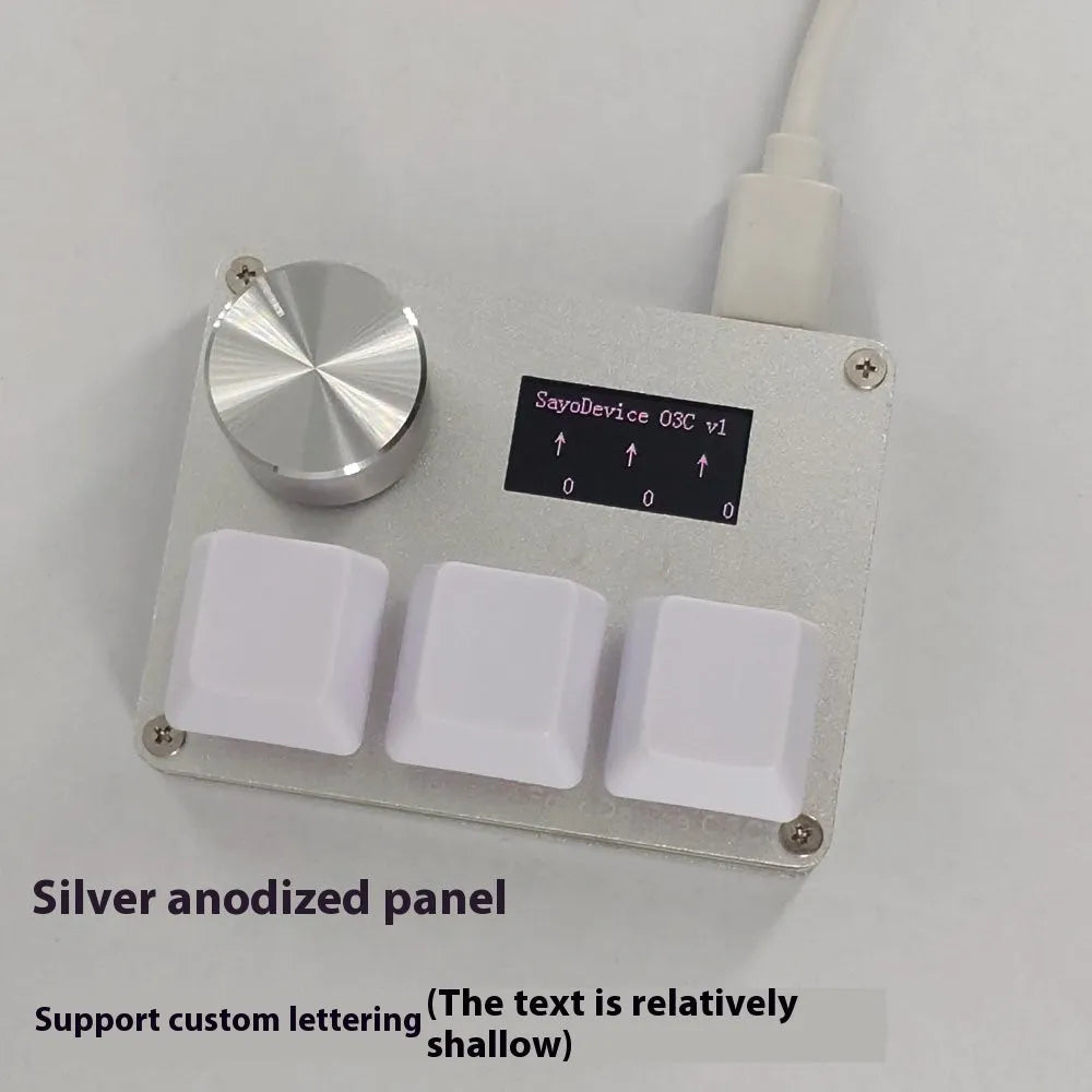 Custom magnetic axis gaming keyboard with IPS colour screen, programmable knob, and RGB backlight in a choice of colours.
