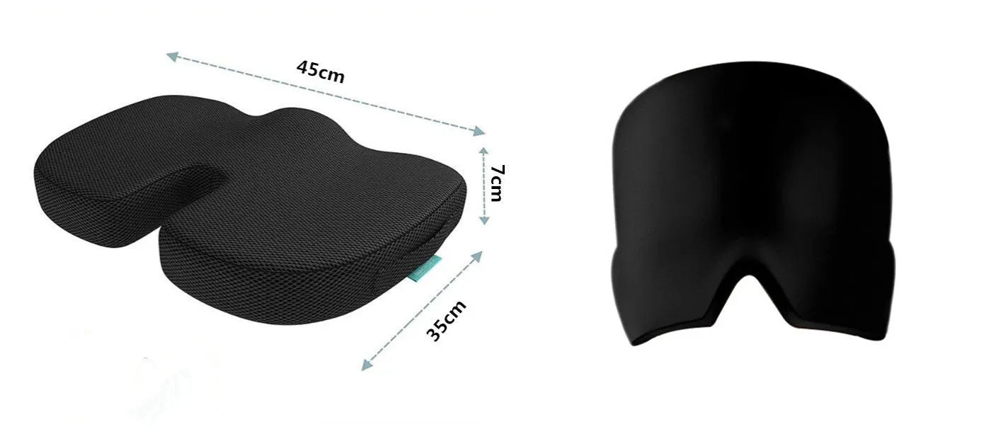 Black elastic cloth gel eye mask for headache relief with adjustable headband
