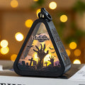 Portable Halloween pumpkin lamp decoration in plastic and glass with four colour theme options