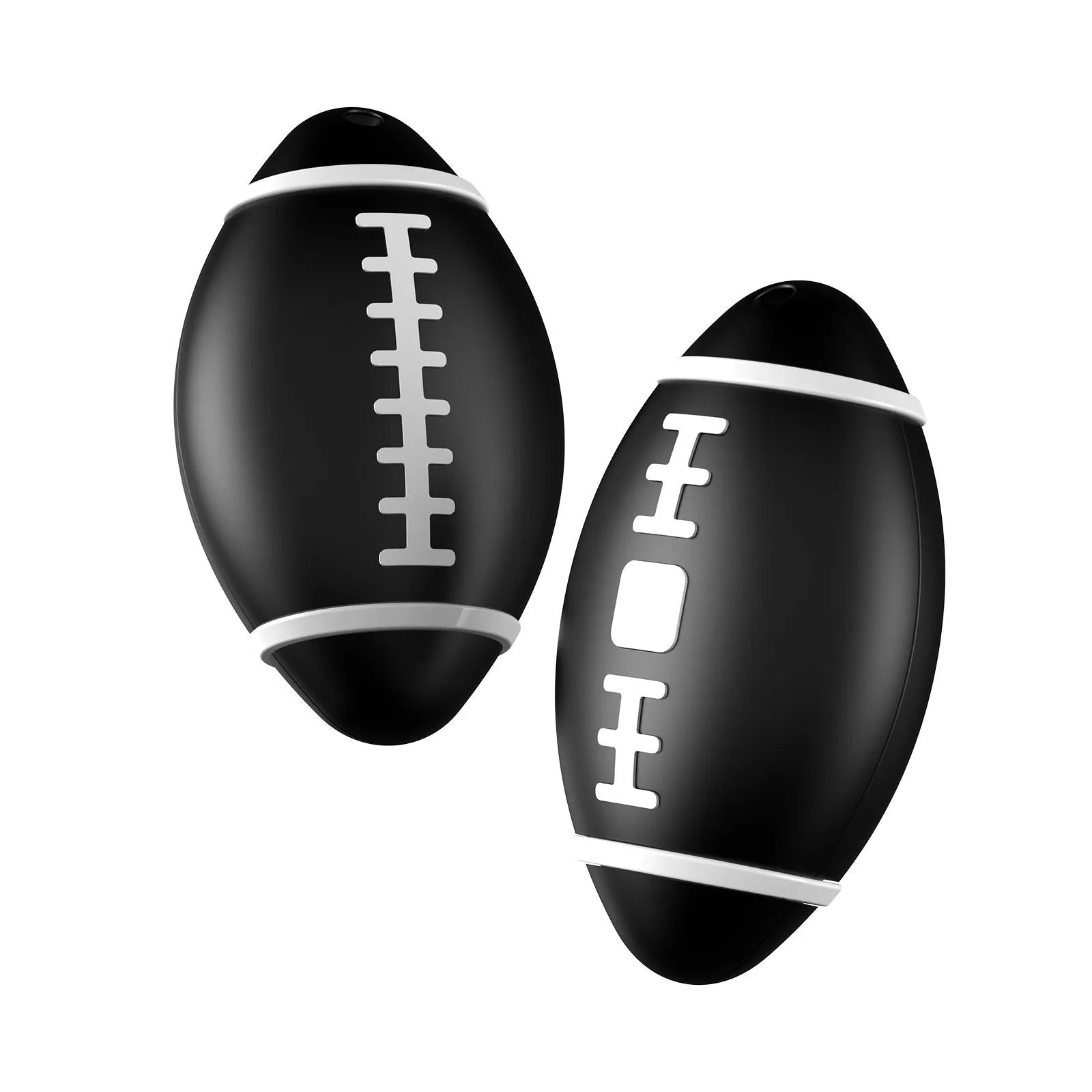F06 Rugby anti-loss alarm device in black, brown, or green with 31.8mm rugby-shaped ABS plastic housing