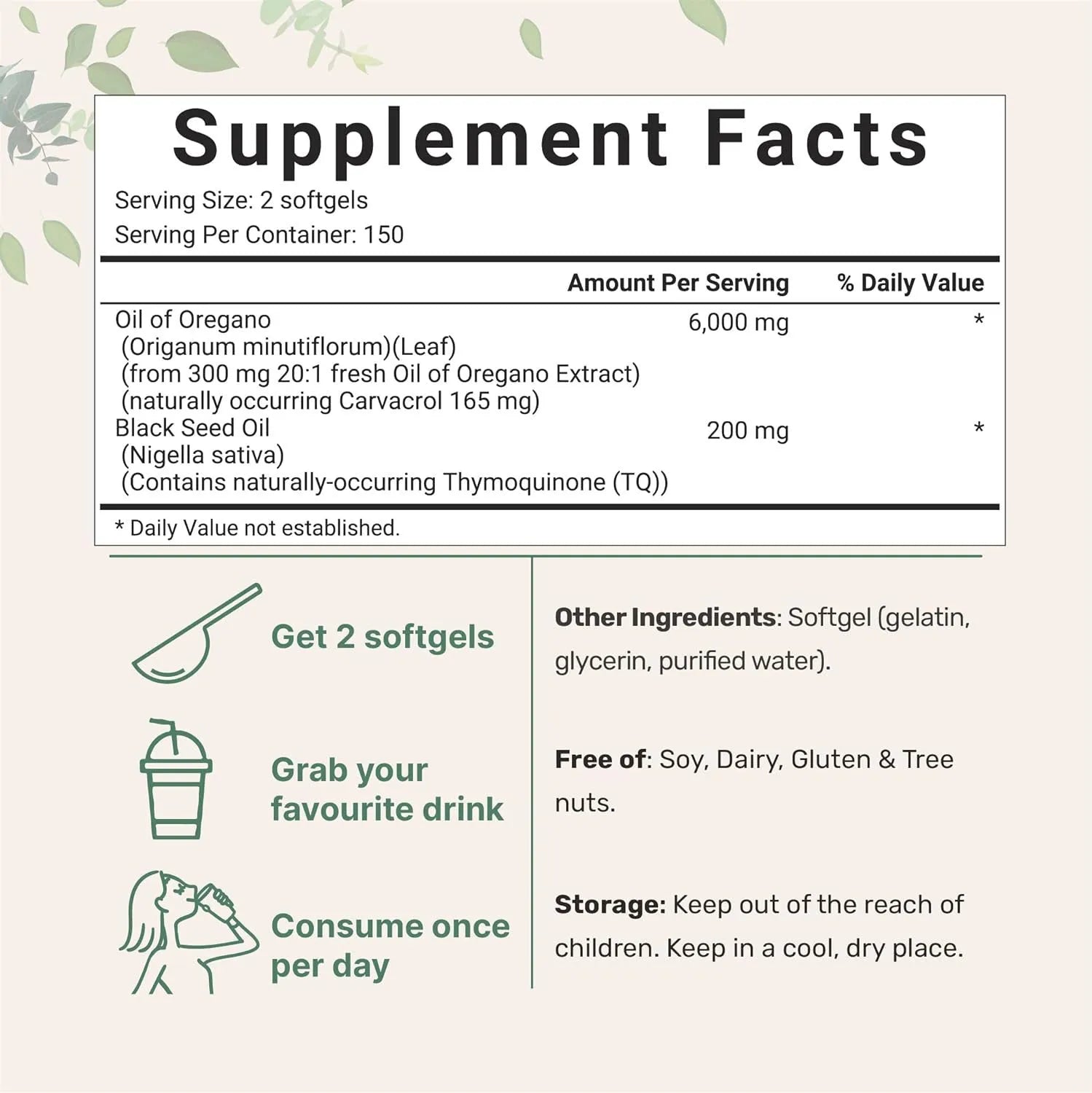 Bottle of Butter Black Seed Oil Soft Capsules dietary supplement for adults.