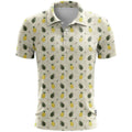 3D printed short sleeve leisure top in loose fit with bird eye cloth fabric